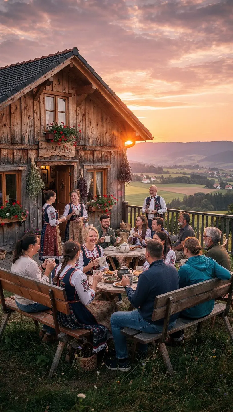 Čajový rituál so starodávnymi receptami v prírodnom prostredí